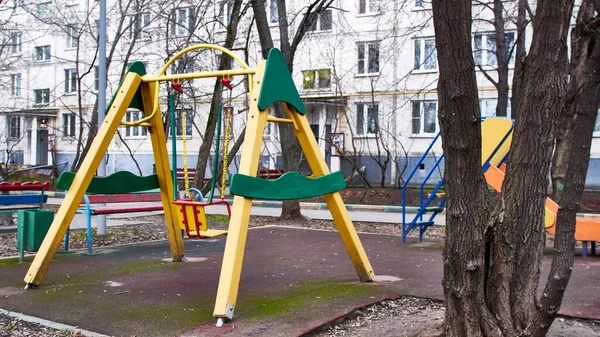 Parque Infantil Vazio Outono Moscou — Fotografia de Stock