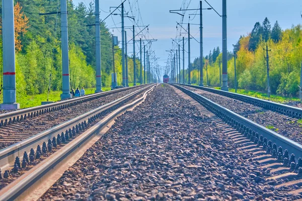 Järnvägsspåren Tom Mellan Spåren — Stockfoto