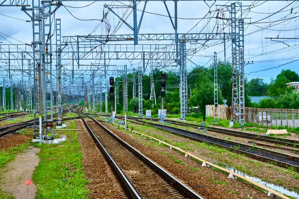 Tåg Större Järnvägsförbindelse — Stockfoto