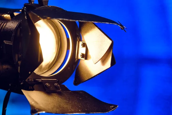 Nahaufnahme Einer Professionellen Beleuchtung Set Oder Fotostudio Konzept Einen Film — Stockfoto