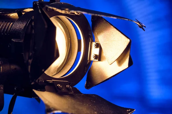 Close Professional Lighting Fixture Set Photographic Studio Concept Shooting Movie — Stock Photo, Image
