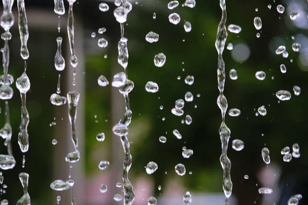 Frozen Water Droplets Fountain Color Soft Focus — Stock Photo, Image