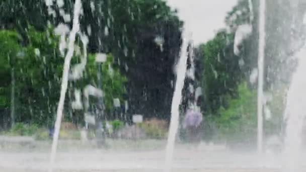 喷泉水射流慢动作射击 — 图库视频影像