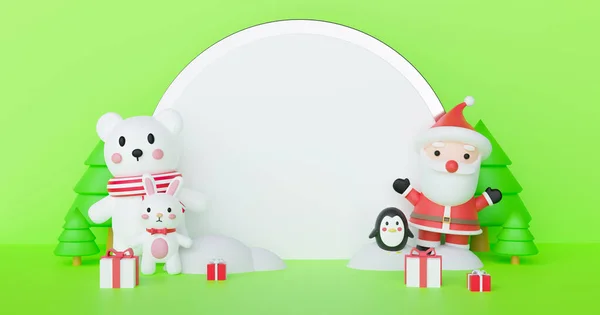 Frohe Weihnachten Weihnachtsfeier Mit Weihnachtsmann Und Freund Mit Platz Für — Stockfoto