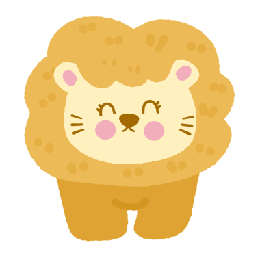 sevimli çizgi aslan illüstrasyon