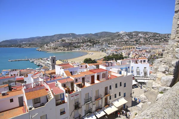 Peniscola Valencia Juni 2019 Stadtblick Altstadt Papa Luna Burg Leuchtturm — Stockfoto