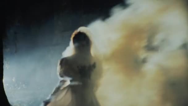 Corpse Bride is enveloped by fog — Stock Video