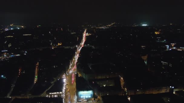 Vista aérea Noche de Budapest — Vídeos de Stock