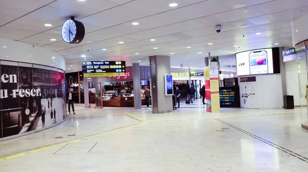 Interiören Centralen Stockholms Centralstation Metro Buss Tåg — Stockfoto