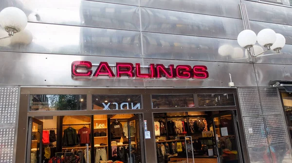 Carlings Scandinavian Brand Sells Jeans Clothes Shop — Stock Photo, Image