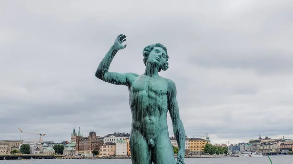 Song Estátua Escultura Nos Jardins Câmara Municipal Stadshuset Estocolmo Por — Fotografia de Stock