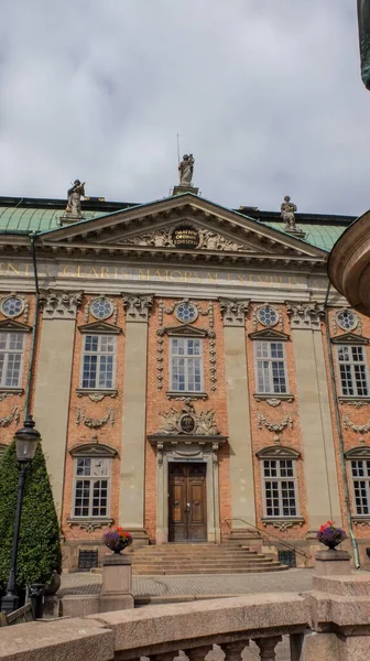 Casa Nobleza Riddarhuset Estocolmo Con Estatua Gustaf Eriksson Vasa — Foto de Stock