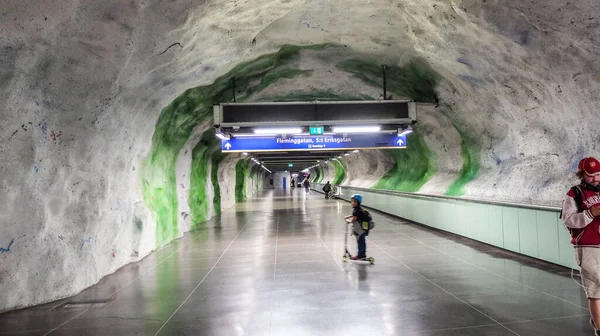 Estação Metro Centralen Famoso Tunnelbana Estocolmo — Fotografia de Stock