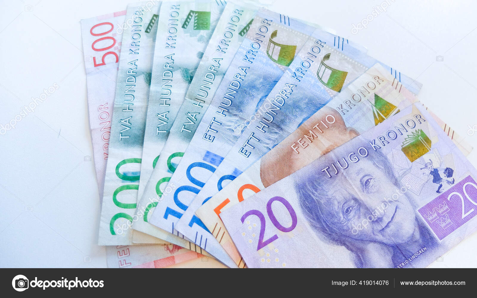 瑞典克朗钞票瑞典克朗瑞典货币—— 库存社论照片© sophieost #419014076