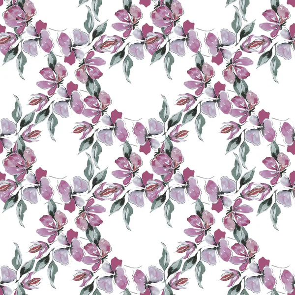 Motif Floral Sans Couture Illustration Aquarelle — Photo