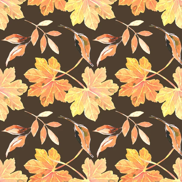 Autumn Time Leaves Seamless Pattern — Stock Photo, Image