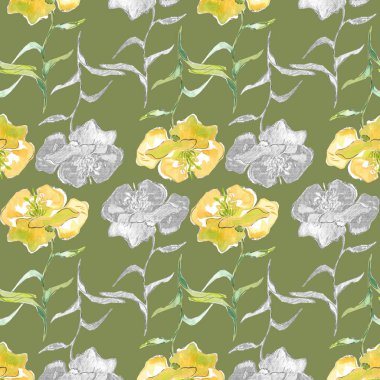 Bahar çiçekleri, el sulu boya boyalı