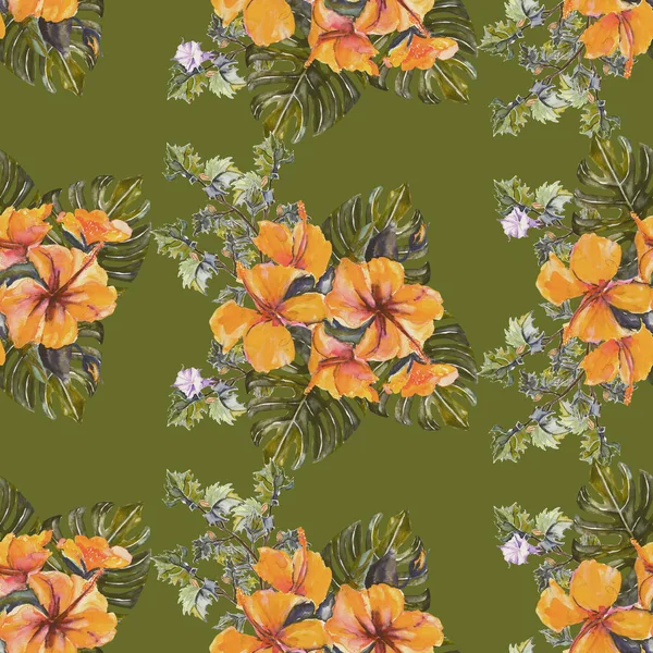 Flowers Bouquet Seamless Pattern — Stock Photo, Image