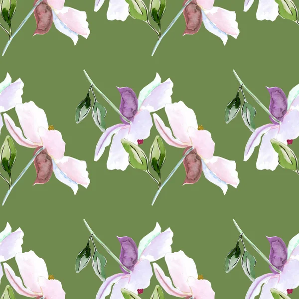 Sommerblumen Handbemalung Nahtlose Muster — Stockfoto