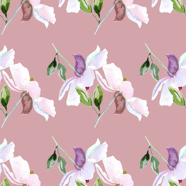 Letní Květy Ruční Malování Bezešvé Vzory — Stock fotografie