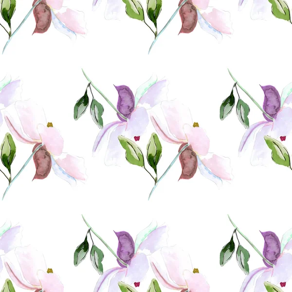 Summer Flowers Hand Painting Seamless Pattern — Stock Photo, Image