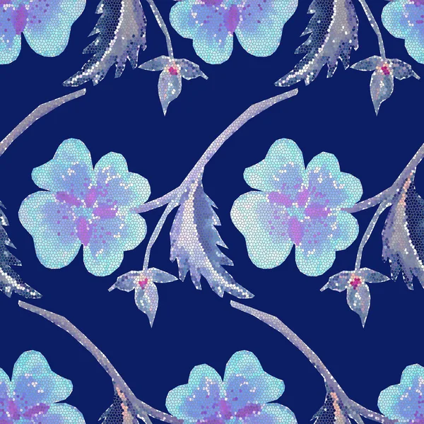 Watercolor Hand Painted Flowers Seamless Pattern — Stock Photo, Image