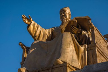 Kral Sejong büyük - Gwanghwamun Meydanı Seul, Kore Heykeli 