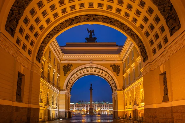 Alexandrian Column Angel Palace Square Petersburg View Arch General Staff — Stock Photo, Image