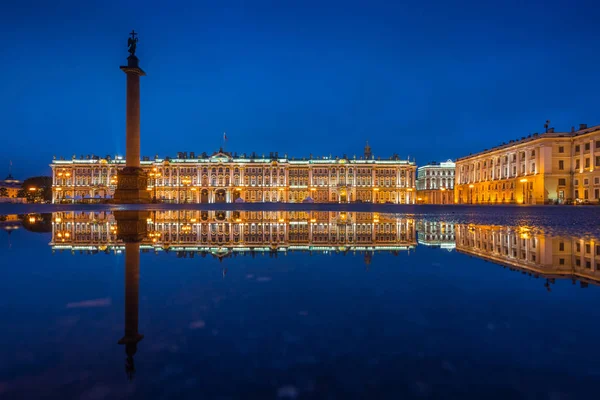 Hermitage Museum Winter Palace Palace Square Night Saint Petersburg Russia — Stock Photo, Image