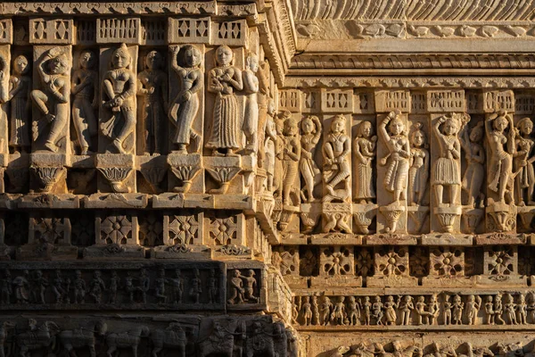 Decoratief houtsnijwerk, Jagdish tempel, Udaipur, Rajasthan, India Stockfoto