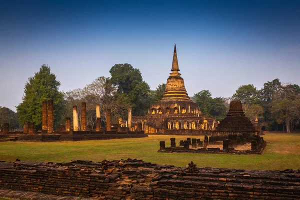 Wat Chang Lom au parc historique Si satchanalai, Sukhothai Provin Images De Stock Libres De Droits