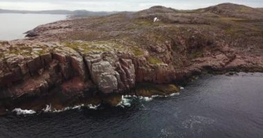 Barents Denizi kıyı şeridinin havadan görüntüsü