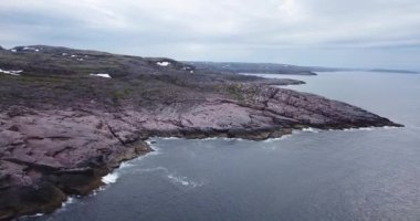 Barents Denizi kıyı şeridinin havadan görüntüsü