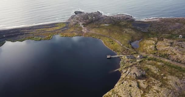 Vista aerea della costa del Mare di Barents — Video Stock