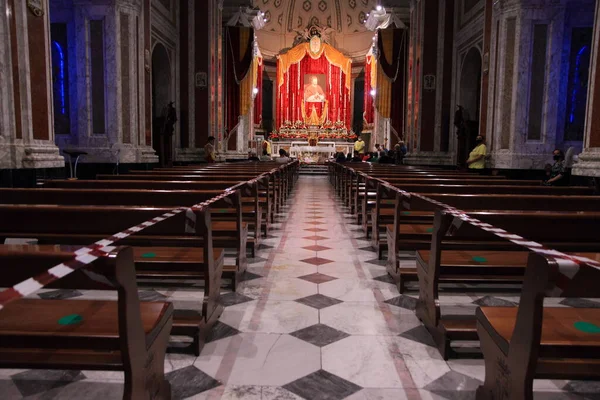Pagani Salerno Włochy Sierpień 2020 Wnętrze Bazyliki Sant Alfonso Maria — Zdjęcie stockowe