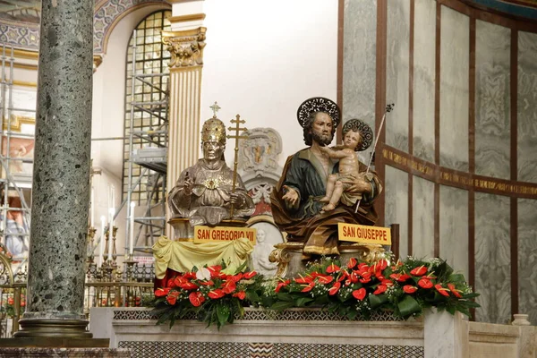 Salerno Italia Septiembre 2020 Las Estatuas San Gregorio Giuseppe Expuestas —  Fotos de Stock