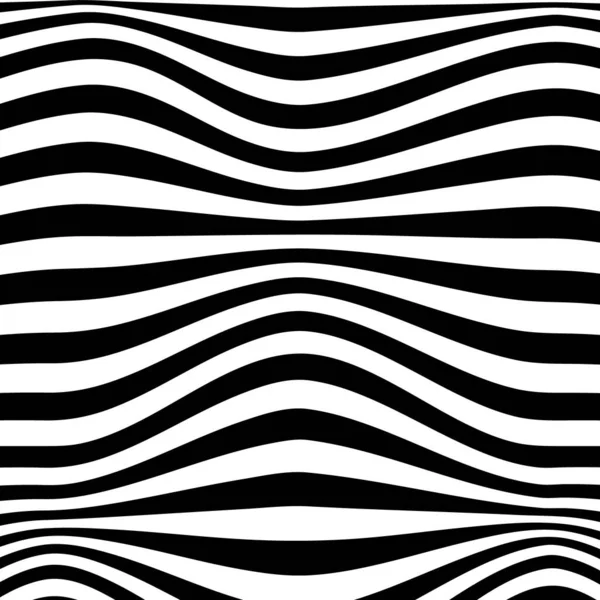 Fondo Rayado Abstracto Blanco Negro Arte Óptico Vector — Vector de stock