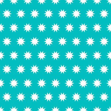 Mavi arka planda yıldızlar olan kusursuz bir desen. Vektör illüstrasyonu.