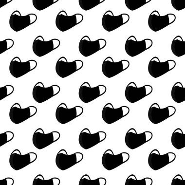 Tıbbi maskeli kusursuz desen. Vektör illüstrasyonu.