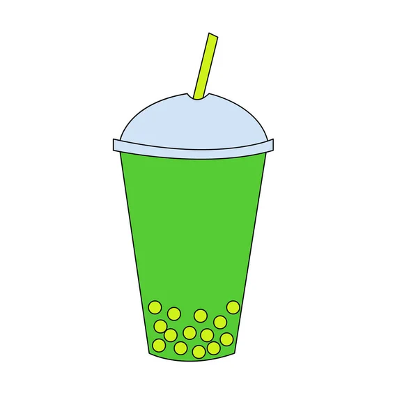 Bubble Tea Doodle Element Symbol Vektorillustration — Stockvektor