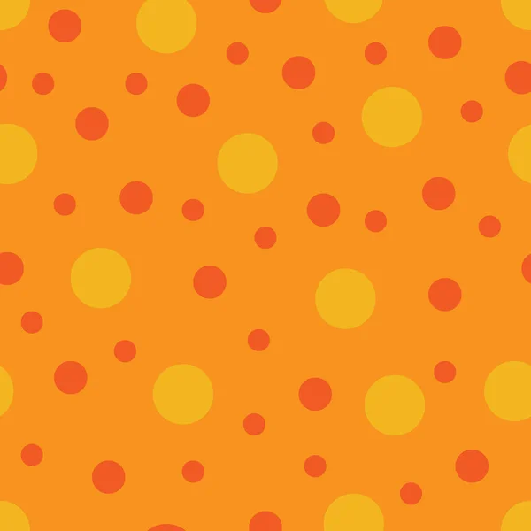 Бесшовный Шаблон Orange Background Yellow Circles Векторная Иллюстрация — стоковый вектор