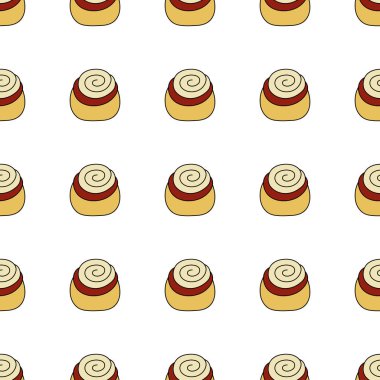 Tarçınlı kusursuz desen. Vektör illüstrasyonu.