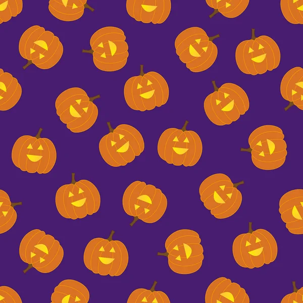 Balkabaklarıyla kusursuz desen. Cadılar Bayramı geçmişi. Vektör illüstrasyonu.