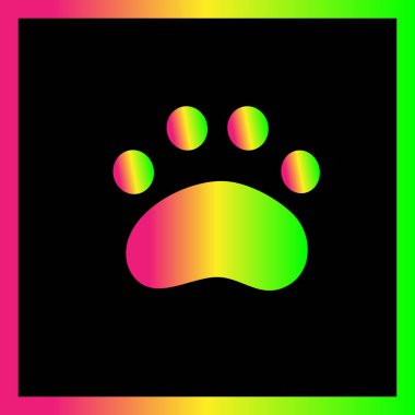 İkon pençeli hayvan. Logotype. Eğik pati köpeği.