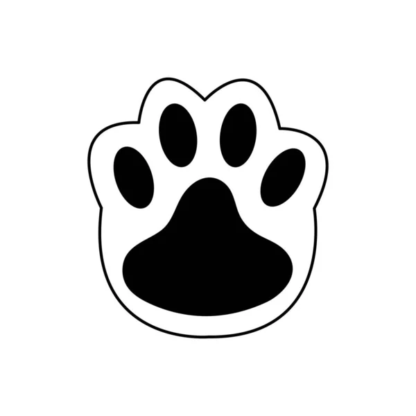 Εικονίδιο Ζώο Πόδι Λογότυπος Μαύρο Άσπρο Σκυλάκι — Διανυσματικό Αρχείο