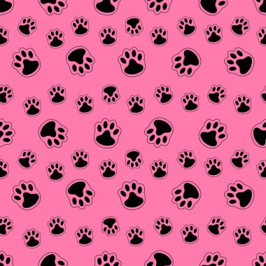 Köpek pençeleri ile kusursuz desen. Vektör illüstrasyonu.