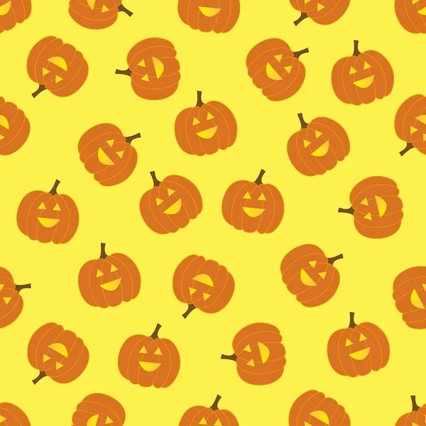 Sömlöst Mönster Med Pumpor Halloween Bakgrund Vektorillustration — Stock vektor