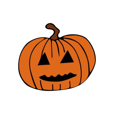 Çizgi film balkabakları. Cadılar Bayramı. Vektör illüstrasyonu.