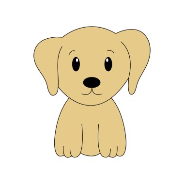 Çizgi filmdeki şirin köpek. Çocuklar için vektör illüstrasyonu.