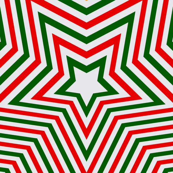 Абстрактний Оптичний Ілюзіонний Фон Червоною Зеленою Зіркою Різдвяний Фон Векторні — стоковий вектор